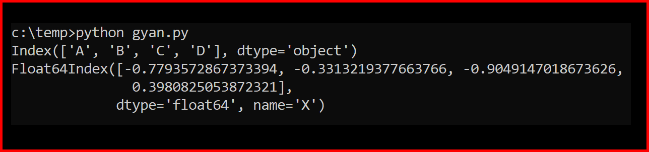 Picture showing the output of set_index function in pandas